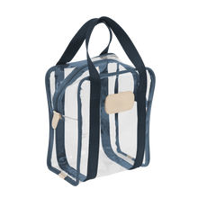 Load image into Gallery viewer, Clear Shag Bag - French Blue Webbing Front Angle in Color 'French Blue Webbing'