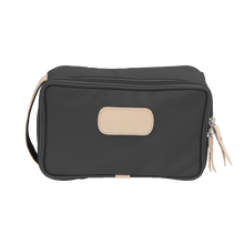 Load image into Gallery viewer, Small Travel Kit - Charcoal Coated Canvas Front Angle in Color 'Charcoal Coated Canvas'