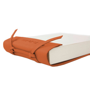 King's Pad - Orange Leather Front Angle in Color 'Orange Leather'