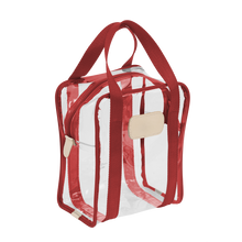 Load image into Gallery viewer, Clear Shag Bag - Red Webbing Front Angle in Color 'Red Webbing'