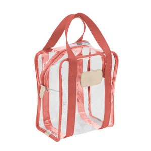 Clear Shag Bag - Coral Webbing Front Angle in Color 'Coral Webbing'