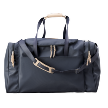 Load image into Gallery viewer, Large Square Duffel - Charcoal Coated Canvas Front Angle in Color 'Charcoal Coated Canvas'