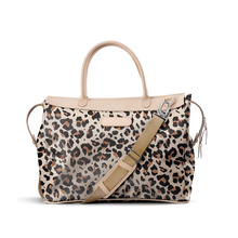 Load image into Gallery viewer, Burleson Bag - Leopard Coated Canvas Front Angle in Color &#39;Leopard Coated Canvas&#39;
