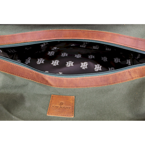 JH Duffle - Olive Canvas Front Angle in Color 'Olive Canvas'
