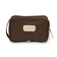 Load image into Gallery viewer, Small Travel Kit - Espresso Coated Canvas Front Angle in Color 'Espresso Coated Canvas'