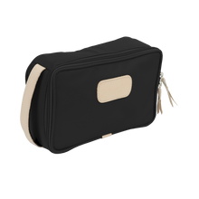 Load image into Gallery viewer, Small Travel Kit - Black Coated Canvas Front Angle in Color 'Black Coated Canvas'