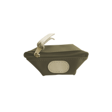 Load image into Gallery viewer, Pod Pouch - Moss Coated Canvas Front Angle in Color 'Moss Coated Canvas'