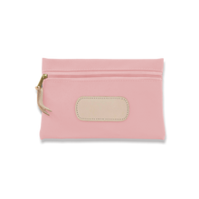 Load image into Gallery viewer, Quality made in America rectangle pouch with leather patch to personalize with initials or monogram