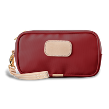 Load image into Gallery viewer, Wristlet - Red Coated Canvas Front Angle in Color 'Red Coated Canvas'