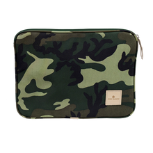 Load image into Gallery viewer, 13" Computer Case - Classic Camo Coated Canvas Front Angle in Color 'Classic Camo Coated Canvas'