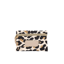 Load image into Gallery viewer, Pouch - Leopard Coated Canvas Front Angle in Color &#39;Leopard Coated Canvas&#39;
