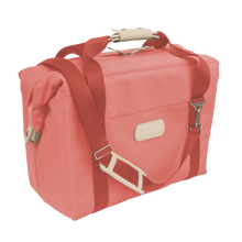 Load image into Gallery viewer, Large Cooler - Coral Coated Canvas Front Angle in Color 'Coral Coated Canvas'