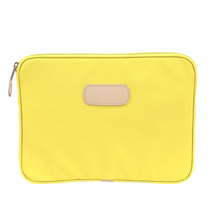 Load image into Gallery viewer, 15" Computer Case - Lemon Coated Canvas Front Angle in Color 'Lemon Coated Canvas'
