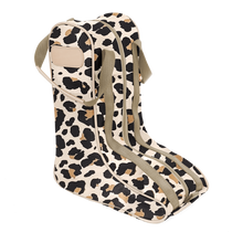 Load image into Gallery viewer, Boot Bag - Leopard Coated Canvas Front Angle in Color 'Leopard Coated Canvas'
