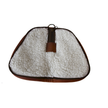 Load image into Gallery viewer, Small Revolver Case - Espresso Coated Canvas Front Angle in Color 'Espresso Coated Canvas'