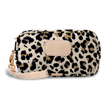 Load image into Gallery viewer, Wristlet - Leopard Coated Canvas Front Angle in Color &#39;Leopard Coated Canvas&#39;
