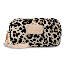 Load image into Gallery viewer, Wristlet - Leopard Coated Canvas Front Angle in Color 'Leopard Coated Canvas'