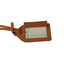 Load image into Gallery viewer, Luggage Tag - Bridle Leather Front Angle in Color 'Bridle Leather'