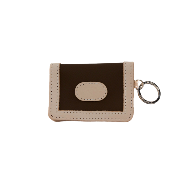 ID Wallet - Espresso Coated Canvas Front Angle in Color 'Espresso Coated Canvas'