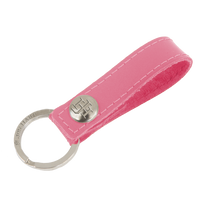 Load image into Gallery viewer, Key Ring - Hot Pink Leather Front Angle in Color &#39;Hot Pink Leather&#39;
