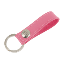 Load image into Gallery viewer, Key Ring - Hot Pink Leather Front Angle in Color 'Hot Pink Leather'