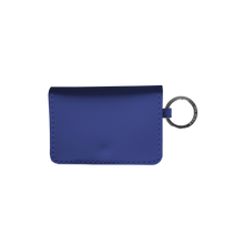 Load image into Gallery viewer, Leather ID Wallet - Royal Blue Leather Front Angle in Color 'Royal Blue Leather'