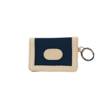 Load image into Gallery viewer, ID Wallet - Navy Coated Canvas Front Angle in Color 'Navy Coated Canvas'