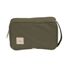 Load image into Gallery viewer, Small Travel Kit - Moss Coated Canvas Front Angle in Color 'Moss Coated Canvas'