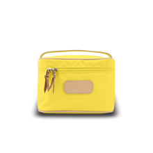 Load image into Gallery viewer, Makeup Case - Lemon Coated Canvas Front Angle in Color 'Lemon Coated Canvas'