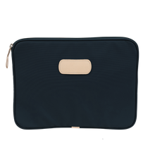 Load image into Gallery viewer, 13" Computer Case - Navy Coated Canvas Front Angle in Color 'Navy Coated Canvas'
