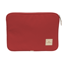 Load image into Gallery viewer, 15&quot; Computer Case - Red Coated Canvas Front Angle in Color &#39;Red Coated Canvas&#39;
