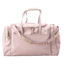 Load image into Gallery viewer, Large Square Duffel - Rose Coated Canvas Front Angle in Color 'Rose Coated Canvas'