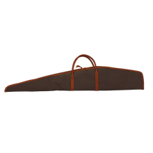 Load image into Gallery viewer, Rifle Cover - Espresso Coated Canvas Front Angle in Color 'Espresso Coated Canvas'