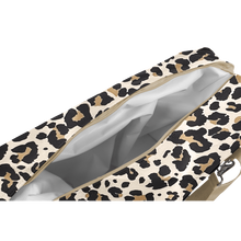 Load image into Gallery viewer, Large Cooler - Leopard Coated Canvas Front Angle in Color 'Leopard Coated Canvas'