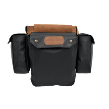 Load image into Gallery viewer, Bird Bag - Charcoal Coated Canvas Front Angle in Color 'Charcoal Coated Canvas'