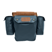 Load image into Gallery viewer, Bird Bag - French Blue Coated Canvas Front Angle in Color 'French Blue Coated Canvas'