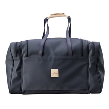 Load image into Gallery viewer, Large Square Duffel - Charcoal Coated Canvas Front Angle in Color 'Charcoal Coated Canvas'