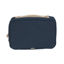 Load image into Gallery viewer, Large Travel Kit - Navy Coated Canvas Front Angle in Color 'Navy Coated Canvas'