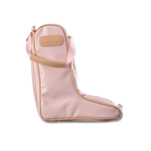 Load image into Gallery viewer, Quality made in America durable coated canvas boot bag with leather patch to personalize with initials or monogram