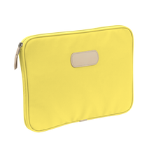 Load image into Gallery viewer, 13" Computer Case - Lemon Coated Canvas Front Angle in Color 'Lemon Coated Canvas'