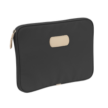 Load image into Gallery viewer, 13" Computer Case - Charcoal Coated Canvas Front Angle in Color 'Charcoal Coated Canvas'