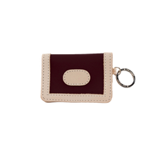 Load image into Gallery viewer, ID Wallet - Burgundy Coated Canvas Front Angle in Color 'Burgundy Coated Canvas'
