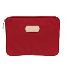 Load image into Gallery viewer, 13" Computer Case - Red Coated Canvas Front Angle in Color 'Red Coated Canvas'