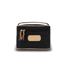 Load image into Gallery viewer, Makeup Case - Black Coated Canvas Front Angle in Color &#39;Black Coated Canvas&#39;
