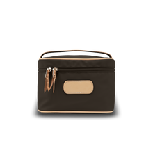 Load image into Gallery viewer, Makeup Case - Espresso Coated Canvas Front Angle in Color &#39;Espresso Coated Canvas&#39;
