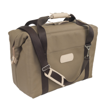 Load image into Gallery viewer, Large Cooler - Saddle Coated Canvas Front Angle in Color 'Saddle Coated Canvas'