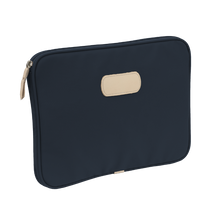 Load image into Gallery viewer, 15&quot; Computer Case - Navy Coated Canvas Front Angle in Color &#39;Navy Coated Canvas&#39;
