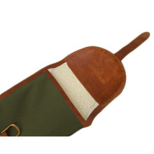 Load image into Gallery viewer, Cotton Canvas Shotgun Cover - Olive Canvas Front Angle in Color 'Olive Canvas'
