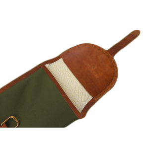 Cotton Canvas Shotgun Cover - Olive Canvas Front Angle in Color 'Olive Canvas'