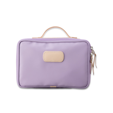 Load image into Gallery viewer, Quality made in America durable coated large tioletry travel kit with leather patch to personalize with initials or monogram